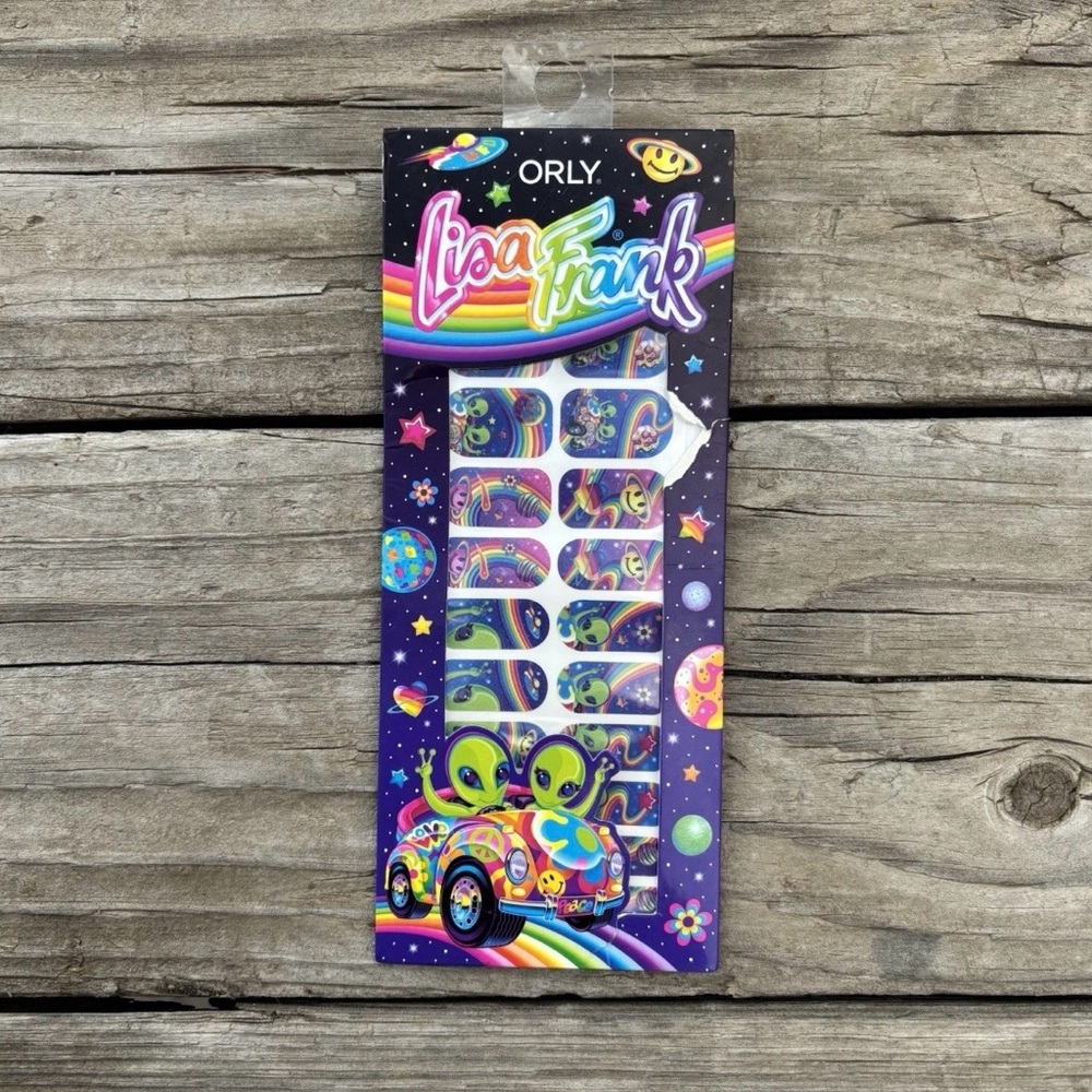 Lisa Frank Neon Rainbow Alien & Space Nail Wraps - Pink Purple Blue Yellow Green